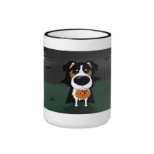 Tri Australian Shepherd Halloween Vampire Mugs
