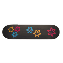 Tri Colour Flowers Skateboards