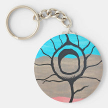 Tri-Colour Peacock Feather Keychains