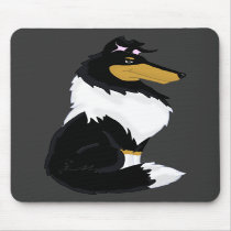 Tri-colour Rough Collie Cartoon Mousepad