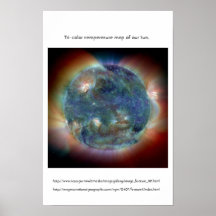 Tri-colour temperature map of our Sun. Posters