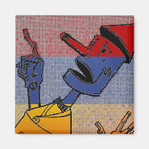 Tri-Coloured Tin Man Refrigerator Magnets