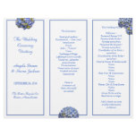 Tri-fold, Blue Hydrangea DIY Ceremony Program letterhead