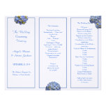 Tri-fold, Blue Hydrangea DIY Ceremony Program Customized Letterhead