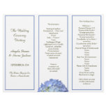 Tri-fold, Blue Hydrangea Wedding Program letterhead