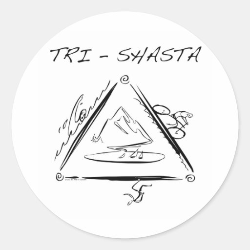 Tri-Shasta-Triathalon-Logo Round Sticker