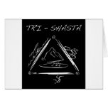 Tri-Shasta-Triathalon-Logo  (White on Black) Greeting Card