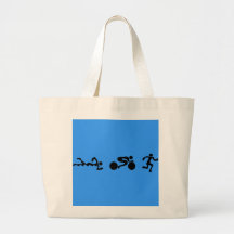 TRI Triathlon Swim Bike Run BLACK Bumper Design Tote Bag