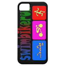 TRI Triathlon Swim Bike Run RAINBOW Design iPhone 5 Cases