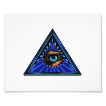 Triangle blue with eye Eye of Providence Photographic Print