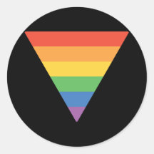 Triangle d'arc-en-ciel de gay pride autocollant rond