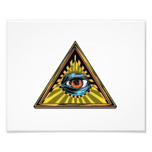 Triangle yellow with eye Eye of Providence Photo Print