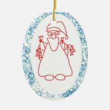 Triangular Santa Christmas Tree Ornament