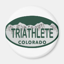 Triathlete license oval refrigerator magnet