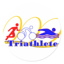 Triathlete SWIM RUN BIKE Round Sticker