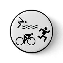 triathlon circle icon pinback buttons