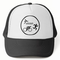 triathlon circle icon mesh hat