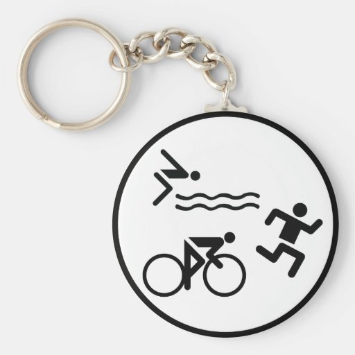 triathlon circle icon key chain