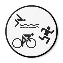 triathlon circle icon refrigerator magnet