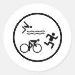 triathlon circle icon sticker
