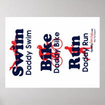 Triathlon Daddy Poster