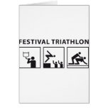 Triathlon for rock festivals greeting card