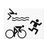 Triatholon - running swimming cycling postcards