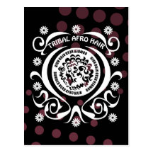 TRIBAL AFRO HAIR POST CARD