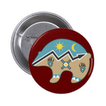 Tribal  Bear Design Buttons