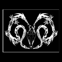 Tribal Body Dragon Wings postcards