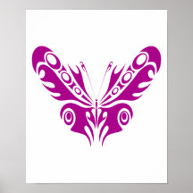 Tribal Butterfly Tattoo Design Poster