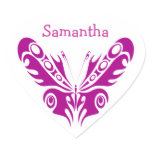 Tribal Butterfly Tattoo Design Heart Sticker