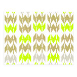 Tribal chevron geometric abstract neon pattern postcards