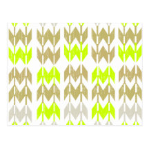 Tribal chevron geometric abstract neon pattern postcards