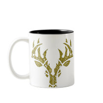 Tribal Deer crackle camo mug