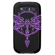 Tribal Dragonfly, Purple and Black Galaxy S3 Covers