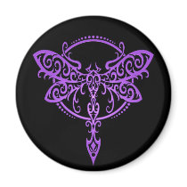 Tribal Dragonfly, Purple and Black Magnet