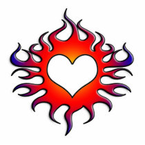 tribal flames heart photo cutouts