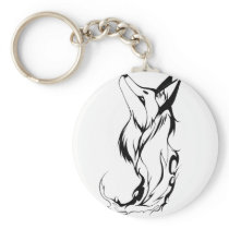 Tribal Fox Tattoo Design Key Chain