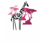 Tribal Giraffe - Purple t-shirts