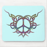 TRIBAL HEART PEACE SIGN mousepads