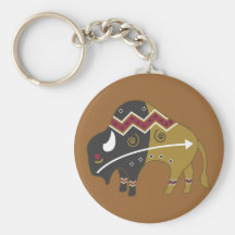 Tribal Indian Buffalo Keychains
