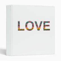 Tribal Love Word Art 3 Ring Binder