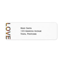 Tribal Love Word Art Return Address Labels