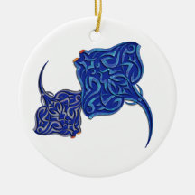 Tribal Manta Rays Christmas Tree Ornaments