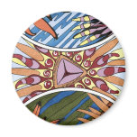 Tribal Organic Plant Print Fridge Magnet