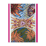 Tribal Organic Plant Print Post Card