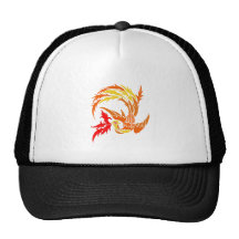 Tribal Phoenix on fire Trucker Hats