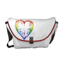 Tribal Rainbow Heart Messenger Bag