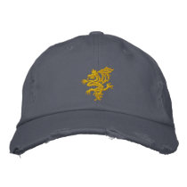 tribal red dragon embroidered baseball cap